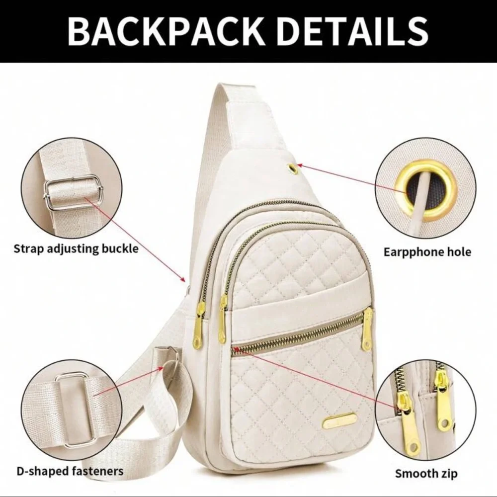 Elegant White Quilted Women's Bag